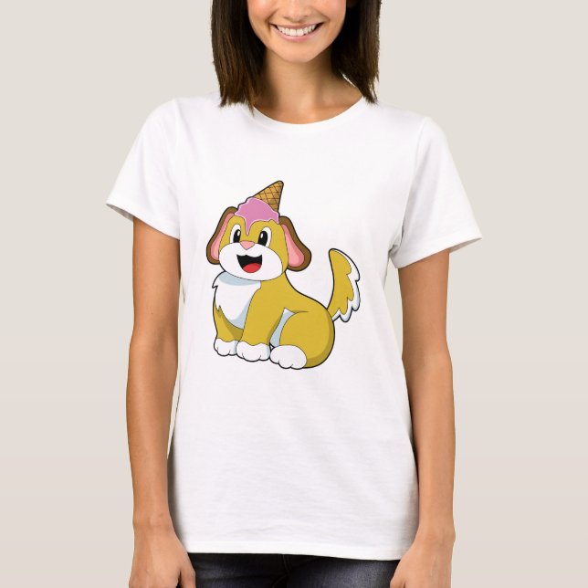 Hund med Waffle glass T Shirt (Framsida)
