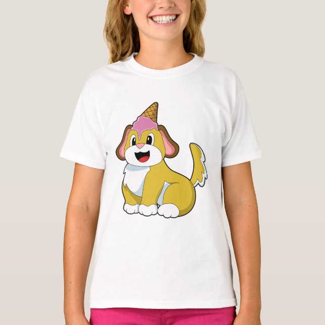 Hund med Waffle glass T Shirt (Framsida)