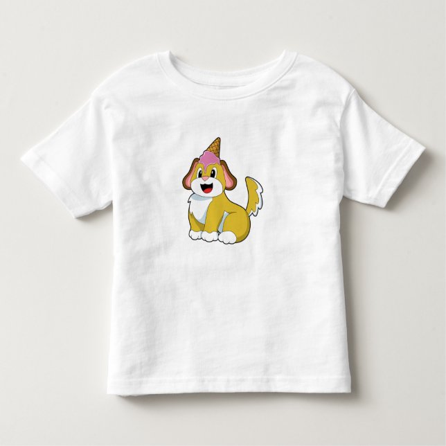 Hund med Waffle glass T Shirt (Framsida)