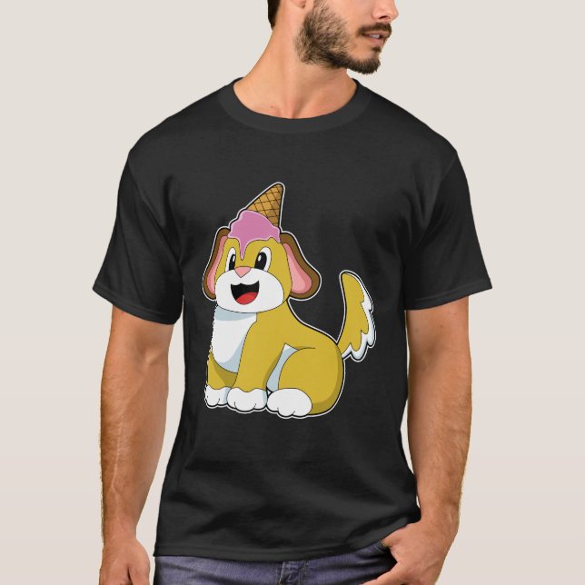 Hund med Waffle glass T Shirt (Framsida)