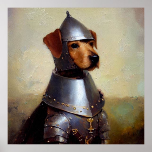 Hund Medieval Knight Poster (Framsidan)