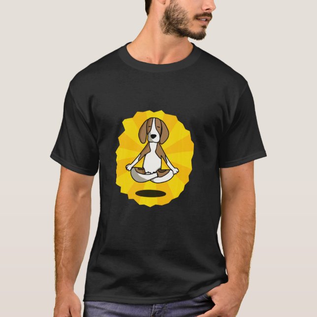 Hund Meditation Yoga Beagle Labrador Husky Sheperd T Shirt (Framsida)