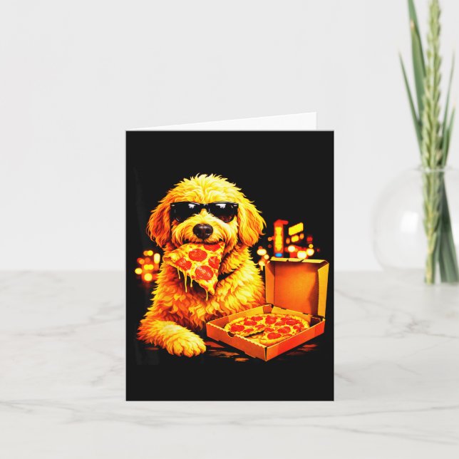 Hund meme goldendoodle meme med solglasögon äter kort (Framsida)