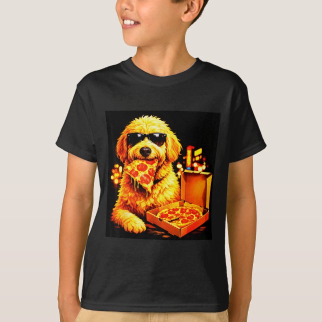 Hund meme goldendoodle meme med solglasögon äter t shirt (Framsida)