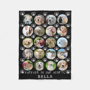 Hund Memorial 20 Photo Collage Tass avtryck Hearts Fleecefilt