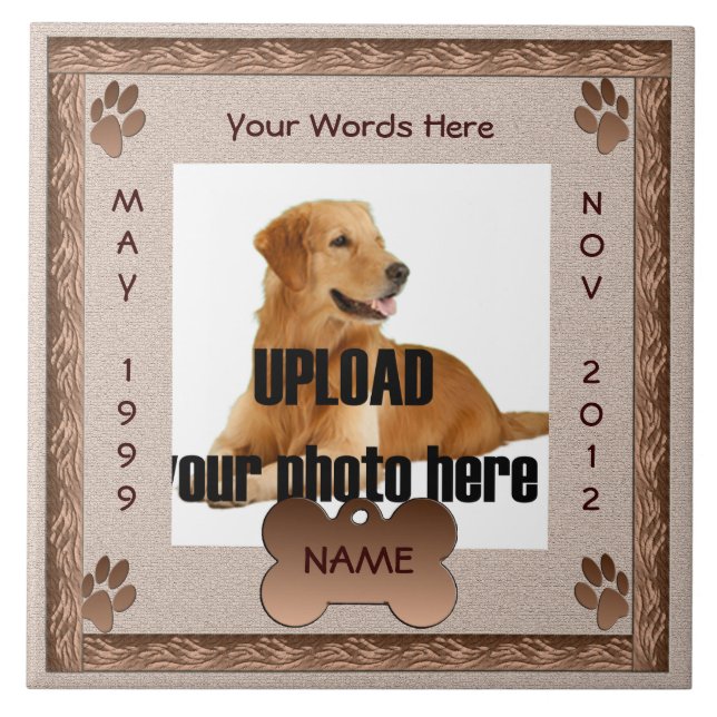 Hund Memorial Brown Tones Kakelplatta (Framsidan)