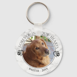 Hund Memorial Forever i vår hörselfotomarbel Nyckelring