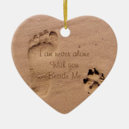 Hund Memorial-fotavtryck i Sand Photo Julgransprydnad Keramik