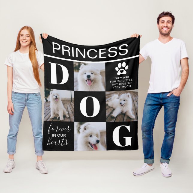 Hund Memorial Gift | Foto för sällskapsdjursförlus Fleecefilt (På plats)