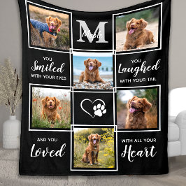 Hund Memorial Gift Personlig Pet Photo Collage Fleecefilt