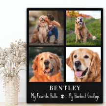 Hund Memorial Gift Pet Loss Anpassningsbar 4 Fotok