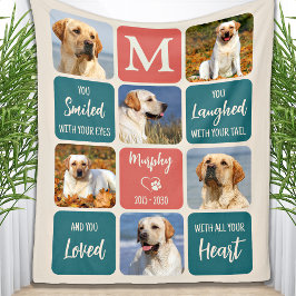 Hund Memorial Gift Pet Loss Modern färgstark 6 fot Fleecefilt