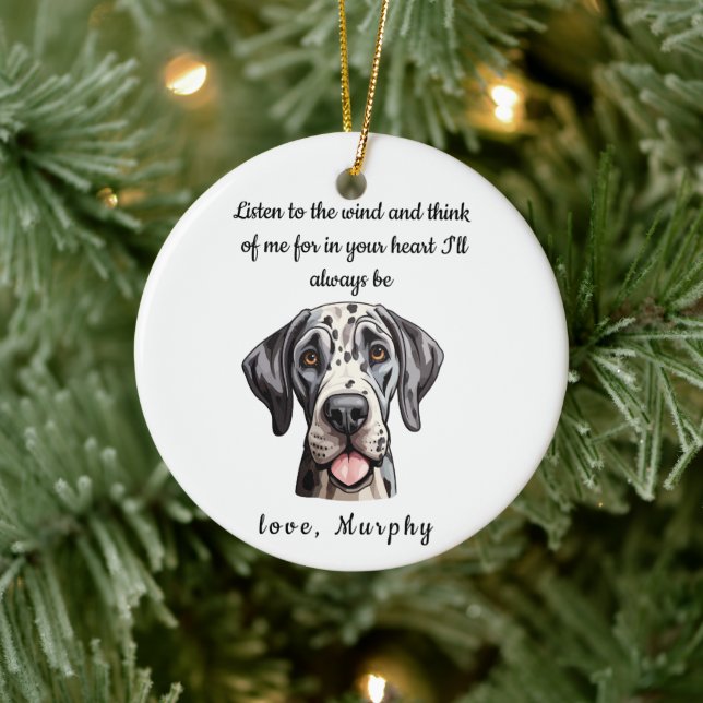 Hund Memorial Gift | Pet Memorial Julgransprydnad Keramik (Träd)