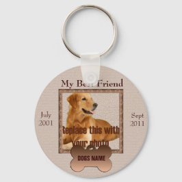 Hund Memorial i vackra Brown Tones Nyckelring