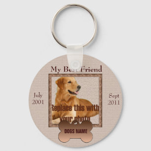 Hund Memorial i vackra Brown Tones Nyckelring