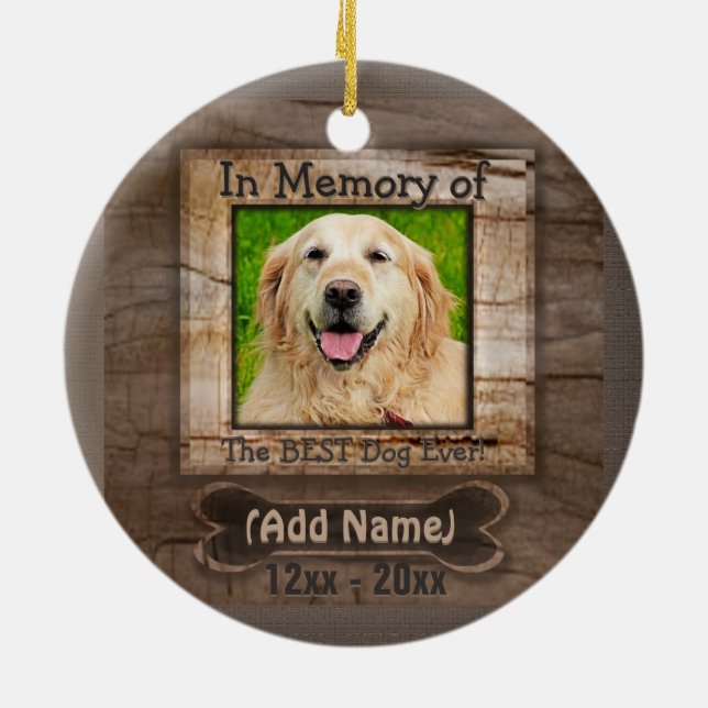 Hund Memorial Julgransprydnad Keramik (Baksidan)