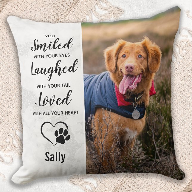 Hund Memorial Keepsak Sympathy Pet Hund Photo Kudde (Skapare uppladdad)