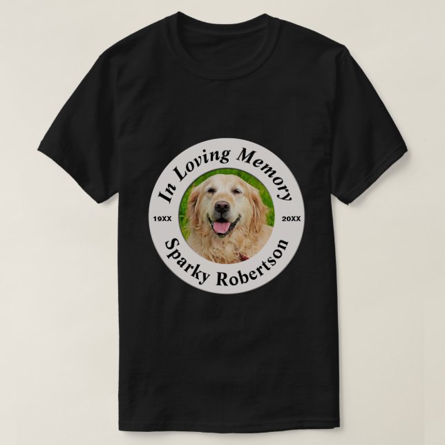 Hund Memorial| Lägg till bild T Shirt (Design framsida)