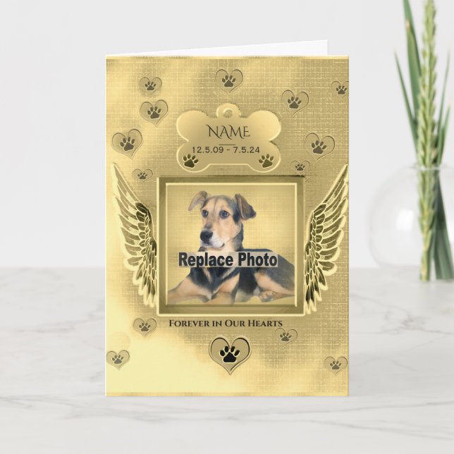 Hund Memorial med Rainbow Bridge-Dikt Card Kort (Framsida)