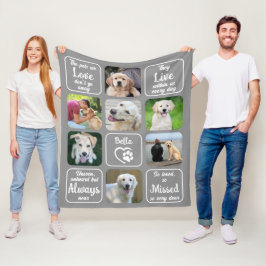 Hund Memorial Pet-förlust 7 fotocitat ditt Färg Fleecefilt