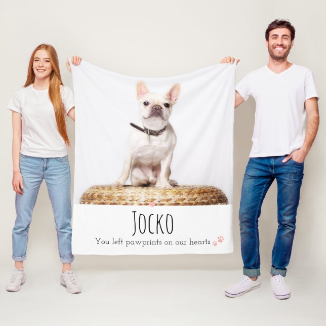 Hund Memorial Pet Loss Keepsaké Photo Personlig Fleecefilt (På plats)