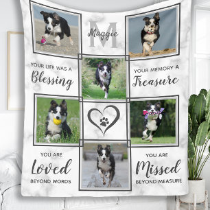 Hund Memorial - Pet Loss Loss Gift Monogram Hund K Fleecefilt
