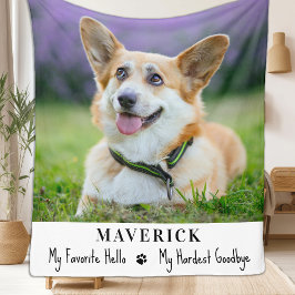 Hund Memorial Pet Loss Modern Photo Personlig Fleecefilt
