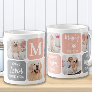 Hund Memorial Pet Loss Modern Trendig Photo Collag Kaffemugg