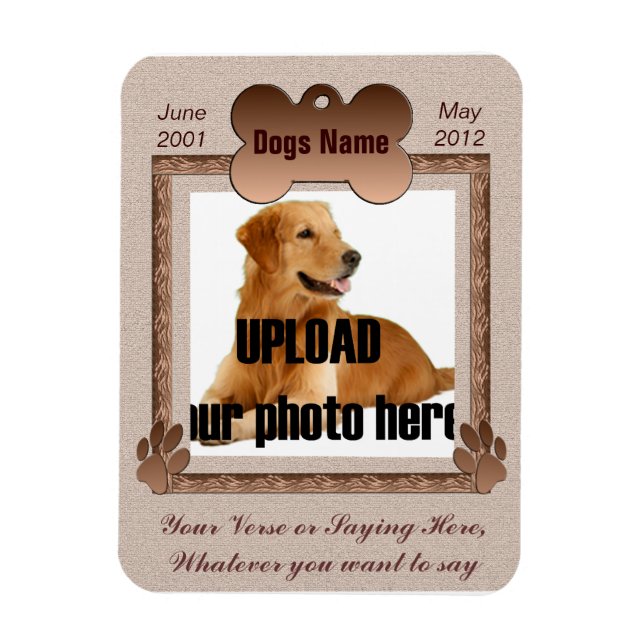 Hund Memorial - Pet Memorial Brown Tones Magnet (Vertikal)