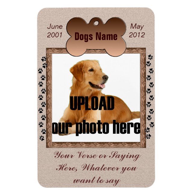 Hund Memorial - Pet Memorial Brown Tones Magnet (Vertikal)