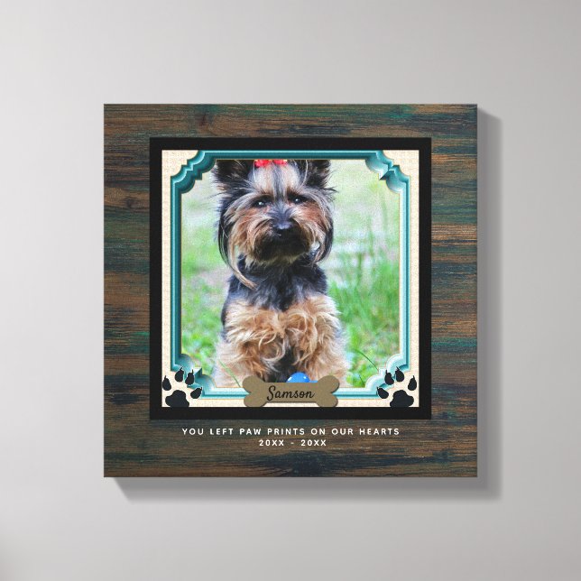 Hund Memorial PHOTO Canvas Paw Skriv ut på våra hj (Framsida)