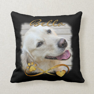 Hund Memorial Photo Tass Heart Infinity Keepsak Kudde