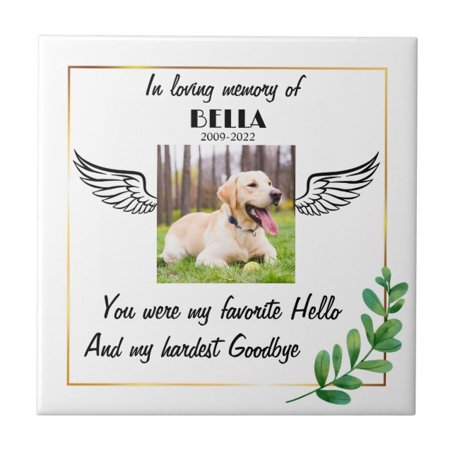 Hund Memorial Stone-förlust av husdjursbidrag Kakelplatta (Framsidan)