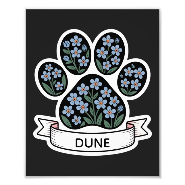 Hund Memorial Sympathy Keepsaké Pet Loss Fototryck (Framsidan)