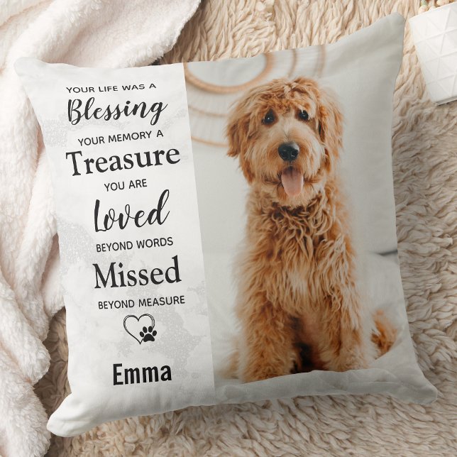 Hund Memorial Sympathy Pet Loss Pet Photo Kudde (Skapare uppladdad)