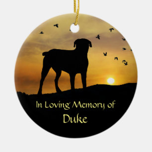 Hund Memorial Tribute Andlig Dikt på baksidan Julgransprydnad Keramik