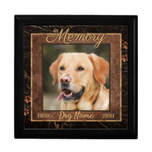 Hund Memory Guld Marble Rustic Urn
