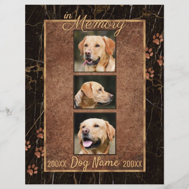 Hund Memory Marble Rustic Keepsak (Framsida)