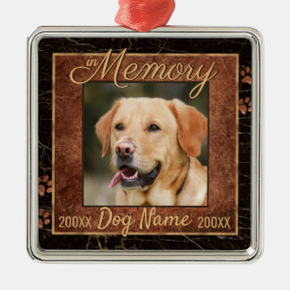 Hund Memory Marble Rustic Memorial Keepsaké Julgransprydnad Metall