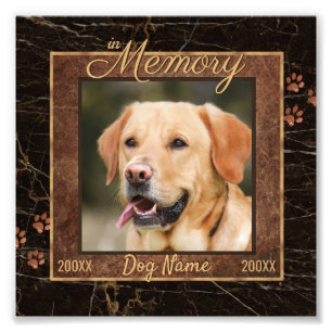 Hund Memory Marble Rustic Square Keepsaké Fototryck