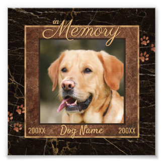 Hund Memory Marble Rustic Square Keepsaké Fototryck