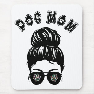 Hund Messy Bun Black & White Art Musmatta