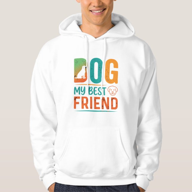 Hund Min Bästa Vän Retrodesign Hoodie (Framsida)