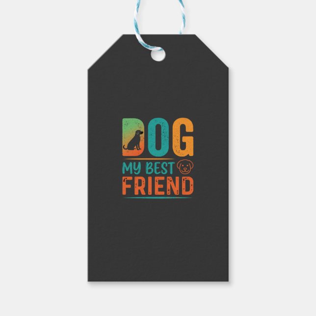 Hund Min Bästa Vän Retrodesign Presentetikett (Framsidan)