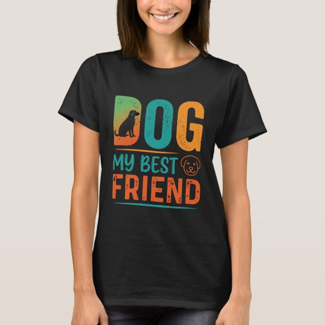 Hund Min Bästa Vän Retrodesign T Shirt (Framsida)