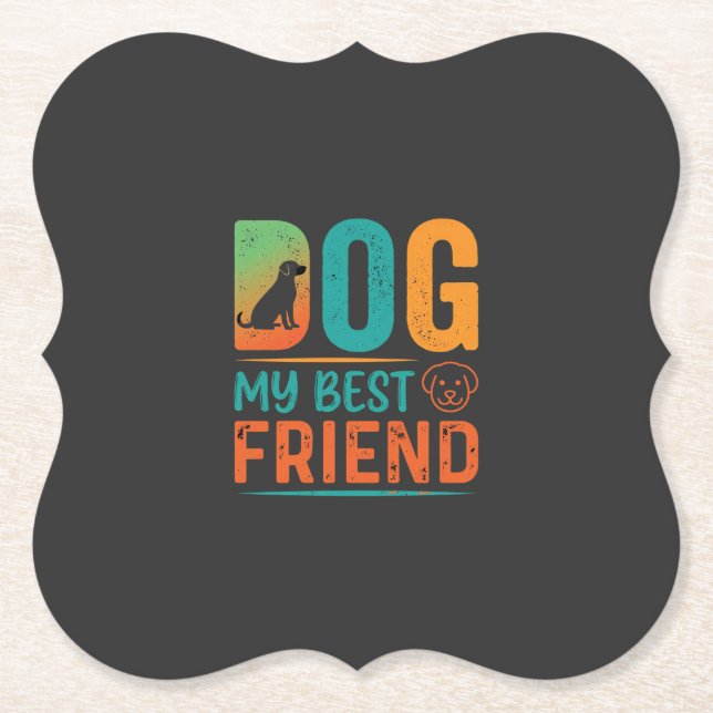 Hund Min Bästa Vän Retrodesign Underlägg Papper (Framsida)