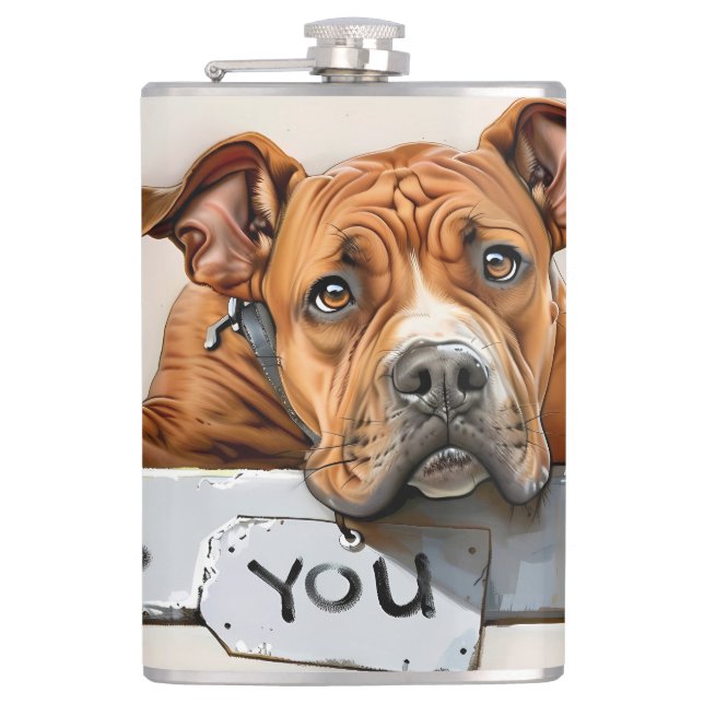 Hund Miss You Flask Fickplunta (Framsidan)