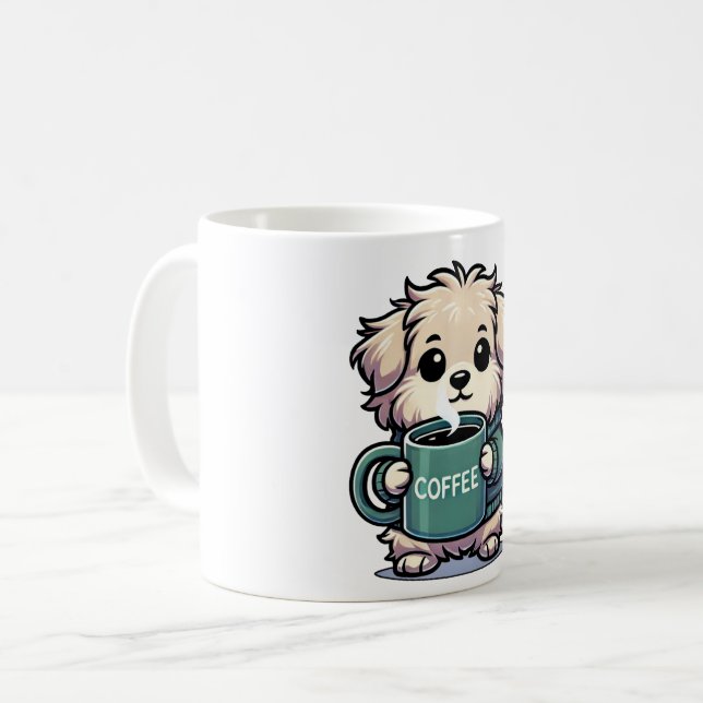 Hund mit Kaffeetasse Kaffemugg (Framsida vänster)