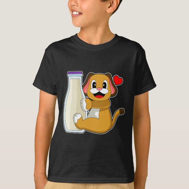 Hund Mjölk T Shirt (Framsida)
