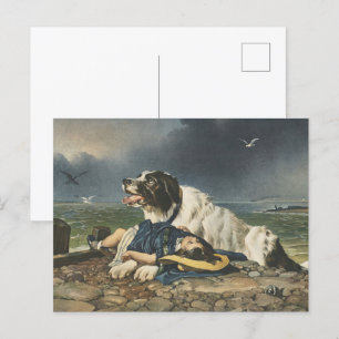 Hund mod: Sparad av Herr Edwin Landseer Vykort